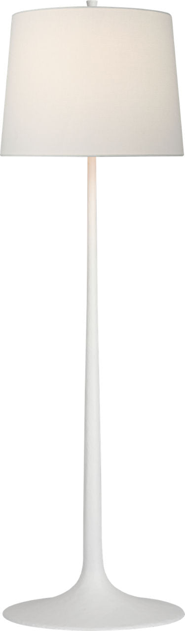 Oscar Large Sculpted Floor Lamp | Plaster White | Linen Shade