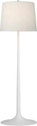 Oscar Large Sculpted Floor Lamp | Plaster White | Linen Shade