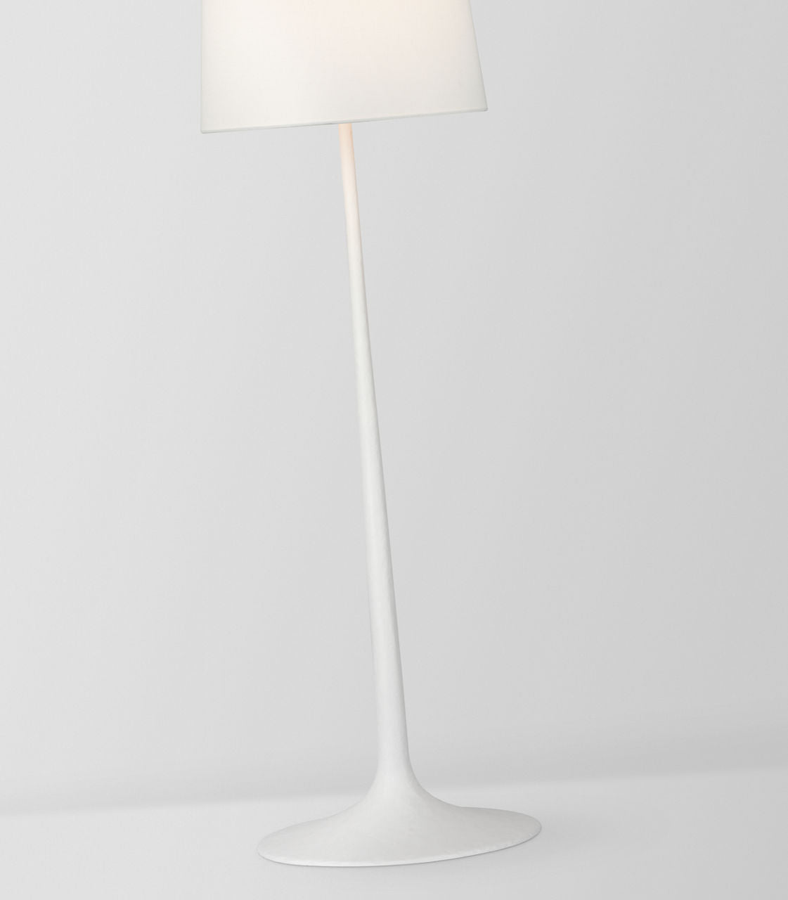 Oscar Large Sculpted Floor Lamp | Plaster White | Linen Shade