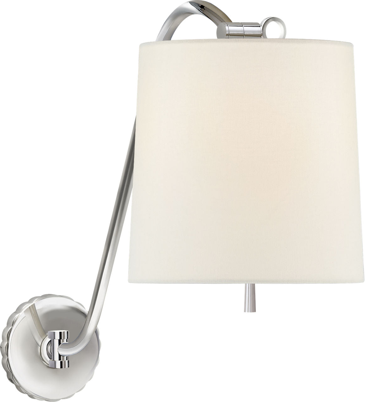 UNDERSTUDY SCONCE IN POLISHED NICKEL | Linen Shade