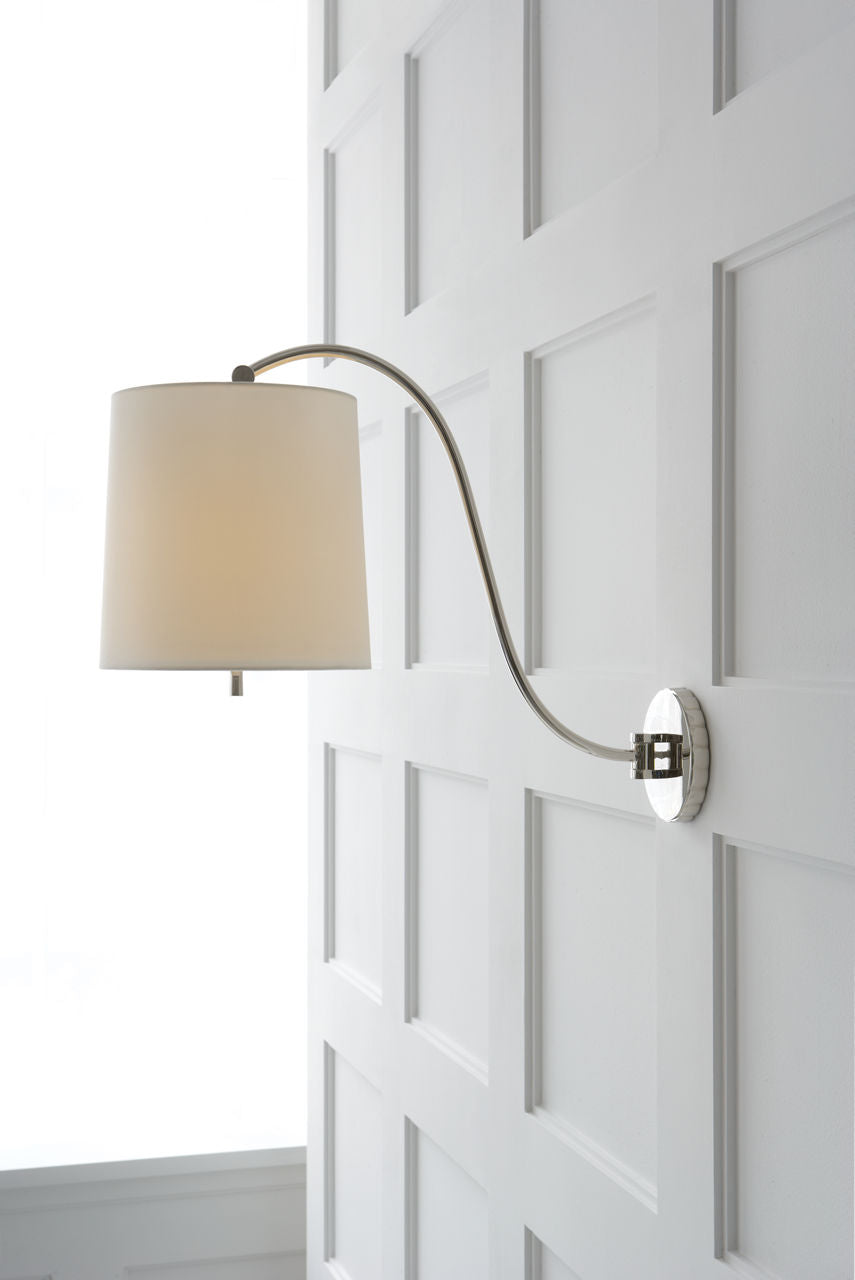 Understudy Sconce | Polished Nickel | Silk Shade