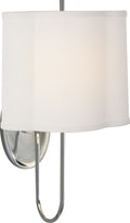 Simple Scallop Wall Sconce | Soft Silver | Linen Shade