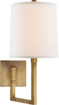 Aspect Small Articulating Sconce | Soft Brass | Ivory Linen Shade