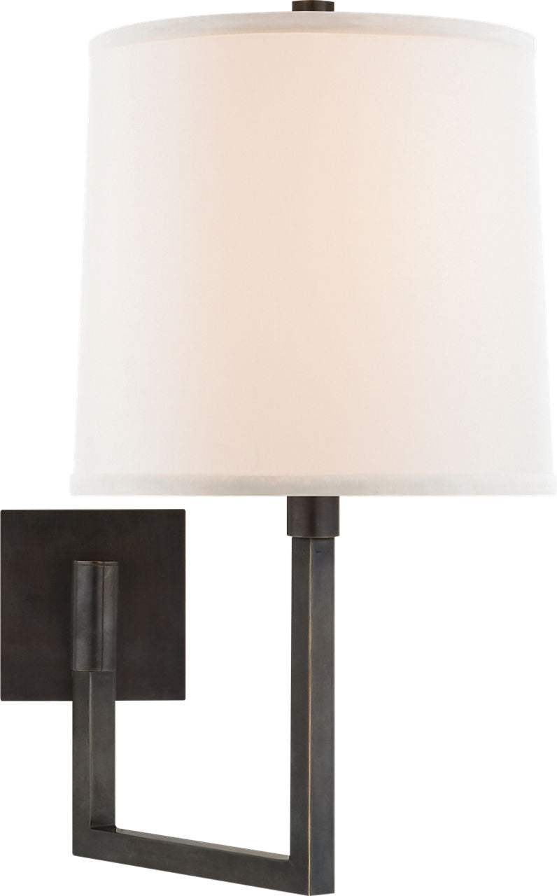 Aspect Large Articulating Sconce | Bronze | Ivory Linen Shade