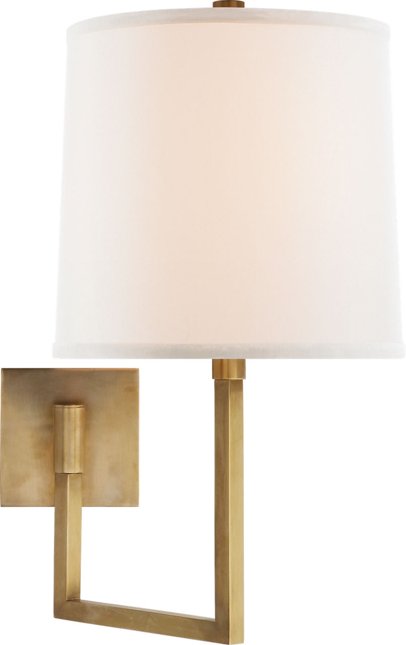 Aspect Large Articulating Sconce | Soft Brass | Ivory Linen Shade