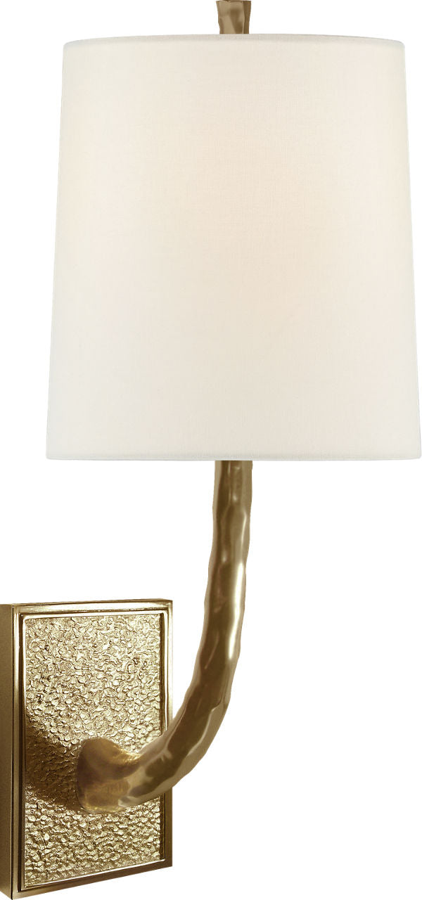 Lyric Branch Sconce | Soft Brass | Linen Shade