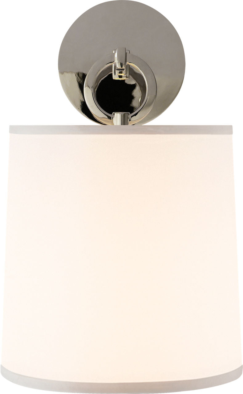 French Cuff Sconce | Polished Nickel | Silk Shade