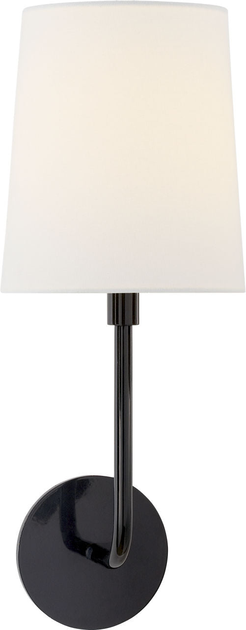 Go Lightly Sconce | Charcoal | Linen Shade