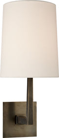 Ojai Medium Single Sconce | Bronze | Linen Shade