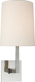 Ojai Medium Single Sconce | Polished Nickel | Linen Shade