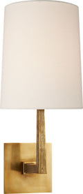 Ojai Medium Single Sconce | Soft Brass | Linen Shade