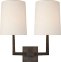 Ojai Large Double Sconce | Bronze | Linen Shade