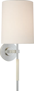 Clout Tail Sconce | Soft Silver | Linen Shade