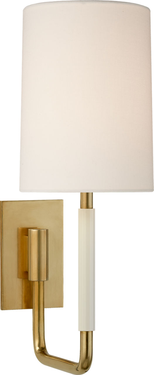 Clout Small Sconce | Soft Brass | Linen Shade