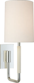 Clout Small Sconce | Soft Silver | Linen Shade