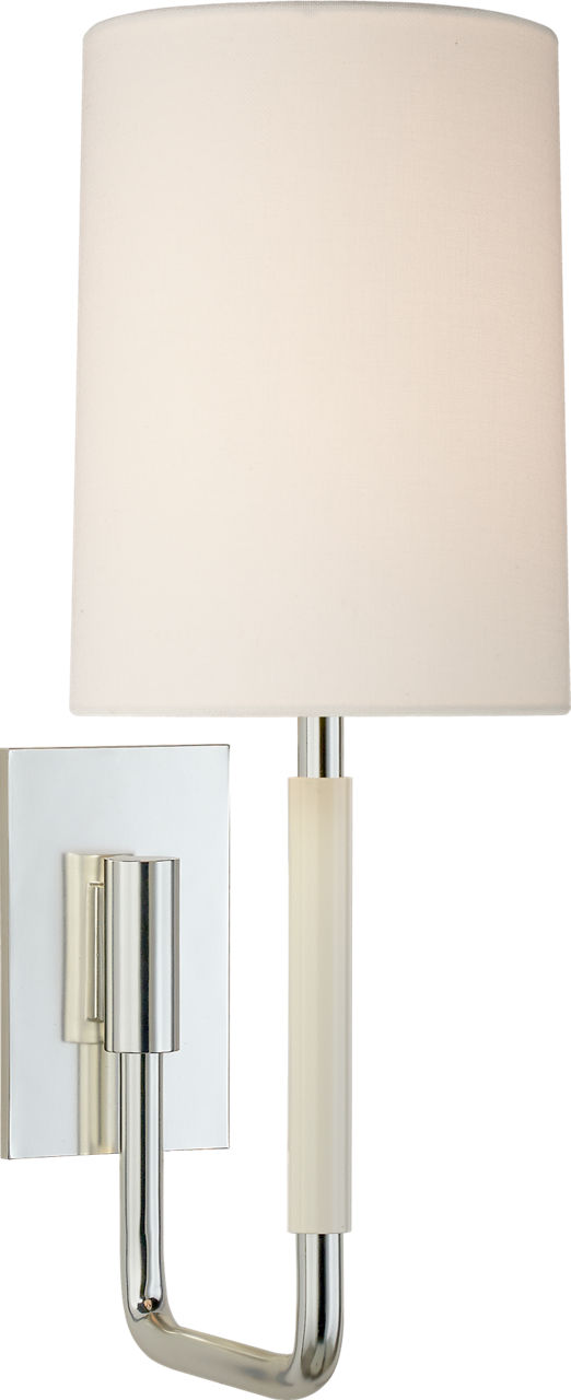 Clout Small Sconce | Soft Silver | Linen Shade