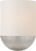 Crescent Small Sconce | Burnished Silver Leaf | White Glass