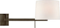 Sweep Medium Left Articulating Sconce | Bronze | Linen Shade