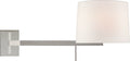 Sweep Medium Left Articulating Sconce | Polished Nickel | Linen Shade