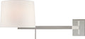 Sweep Medium Right Articulating Sconce | Polished Nickel | Linen Shade