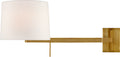 Sweep Medium Right Articulating Sconce | Soft Brass | Linen Shade