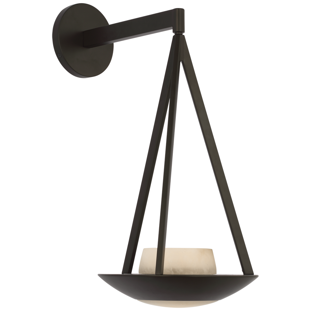 Divina 19" Floating Bowl Sconce | Modern Iron | Alabaster