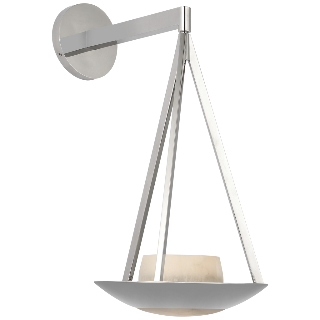 Divina 19" Floating Bowl Sconce | Polished Nickel | Alabaster