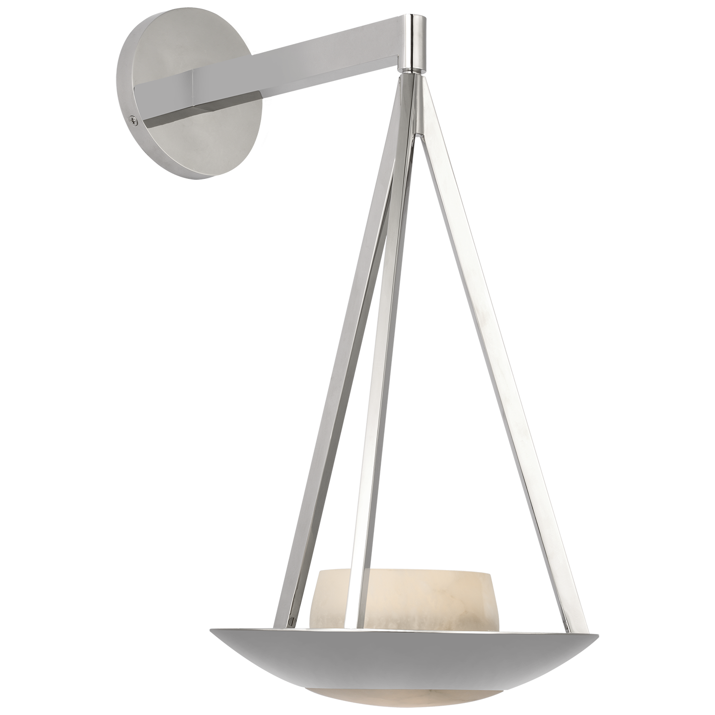 Divina 19" Floating Bowl Sconce | Polished Nickel | Alabaster