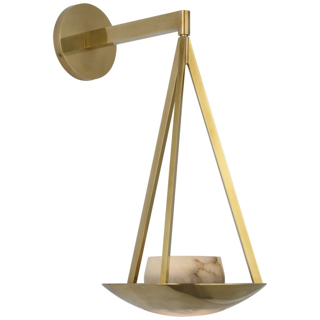Divina 19" Floating Bowl Sconce | Soft Brass | Alabaster