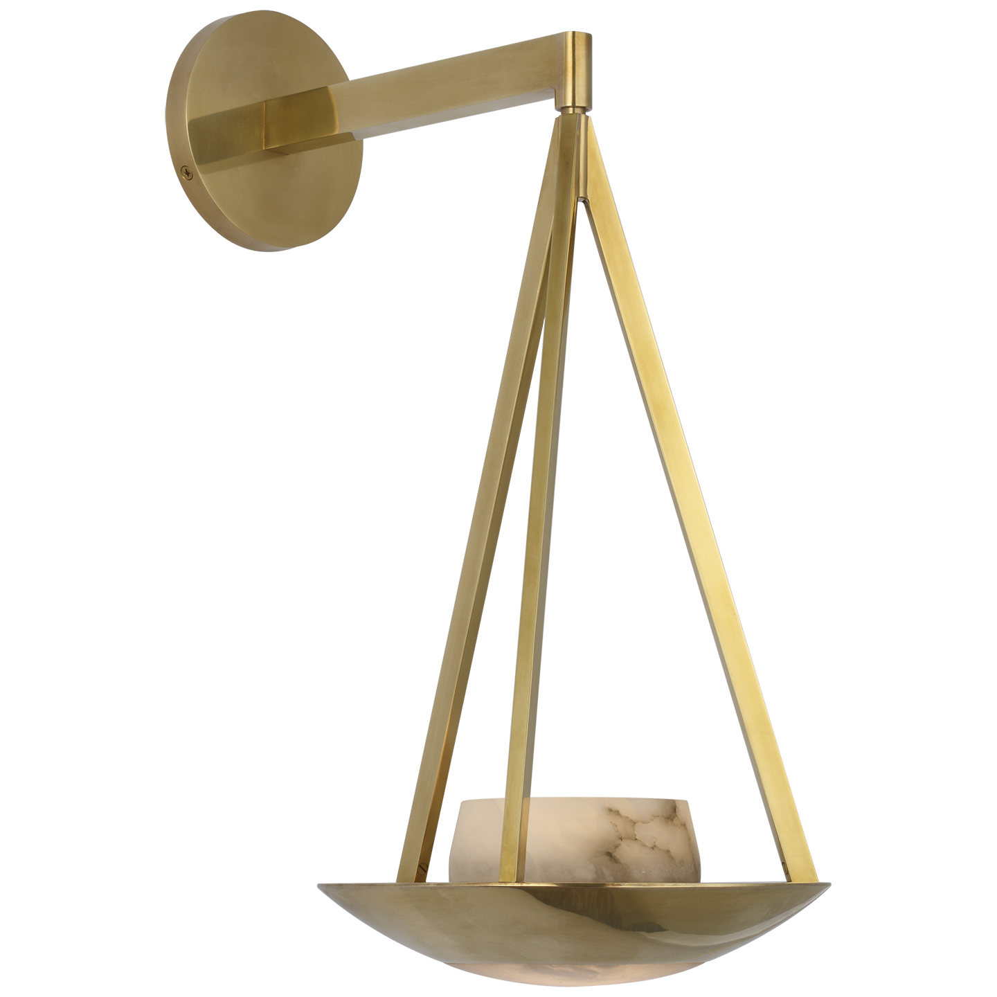 Divina 19" Floating Bowl Sconce | Soft Brass | Alabaster