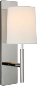Clarion Medium Sconce | Polished Nickel | Linen Shade