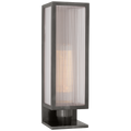 York 16" Single Box Outdoor Outdoor Sconce | Bronze | Clear Ribbed Glass