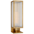 York 16" Single Box Outdoor Sconce | Soft Brass | Clear Ribbed Glass