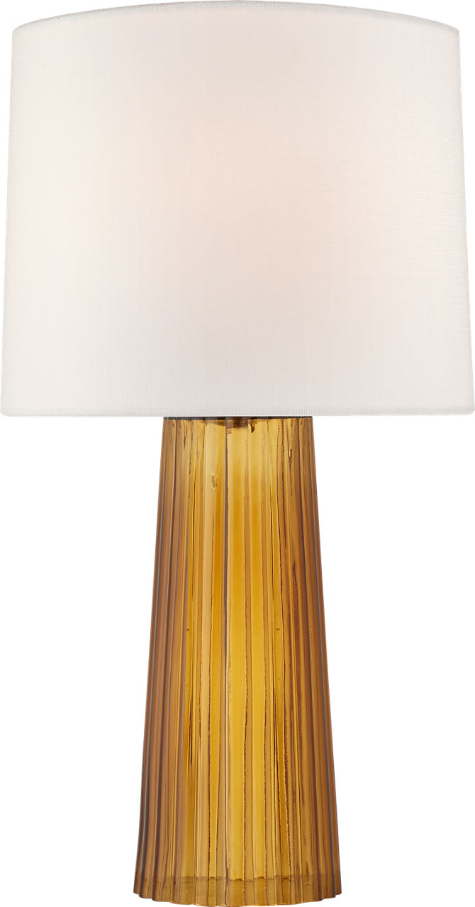 Danube Medium Table Lamp | Amber | Linen Shade