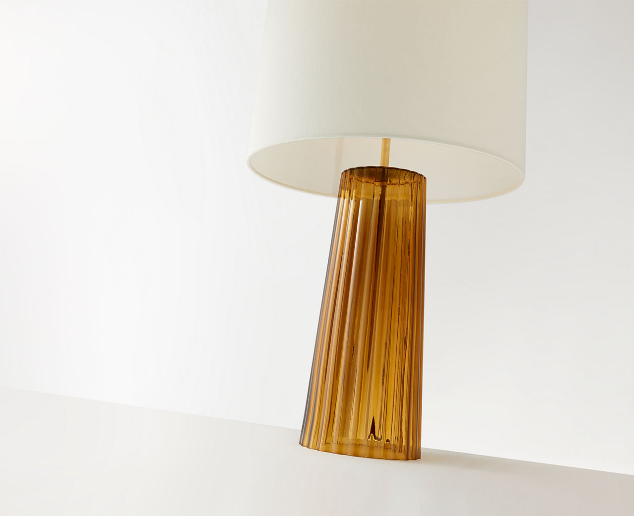 Danube Medium Table Lamp | Amber | Linen Shade