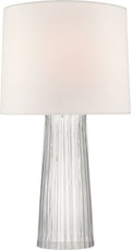 Danube Medium Table Lamp | Clear Glass | Linen Shade