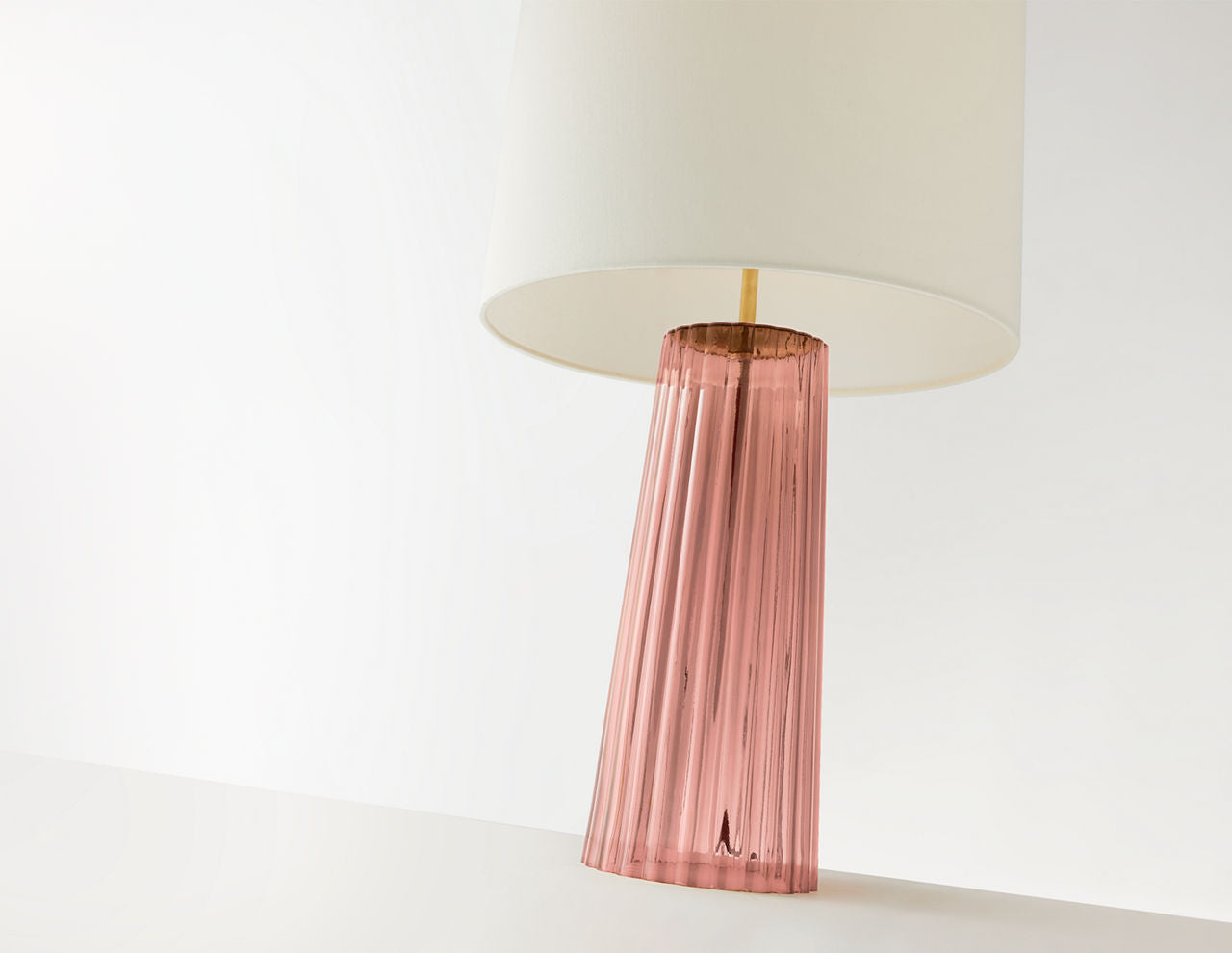 Danube Medium Table Lamp | Rosewater | Linen Shade