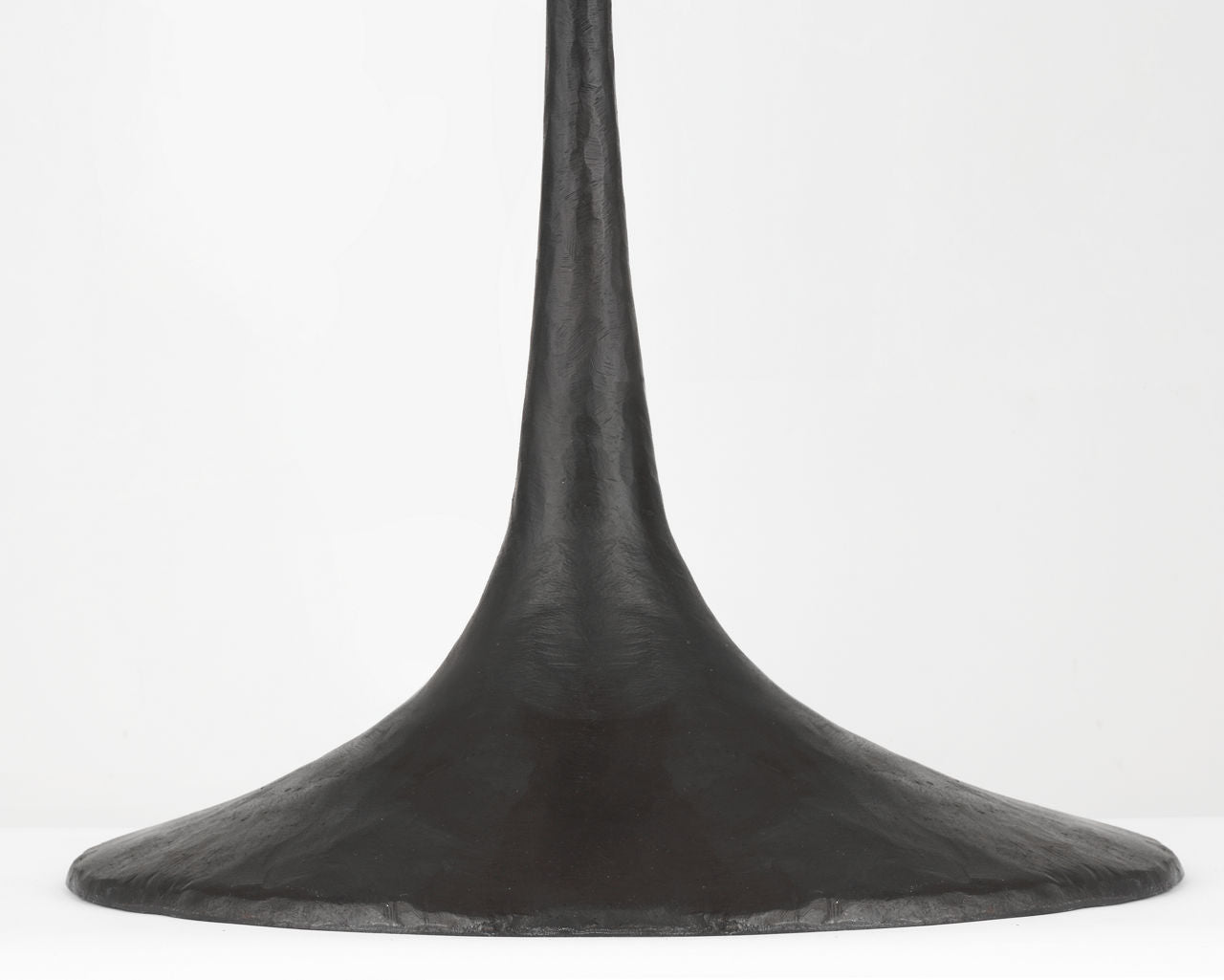 Oscar Medium Sculpted Table Lamp | Aged Iron | Linen Shade