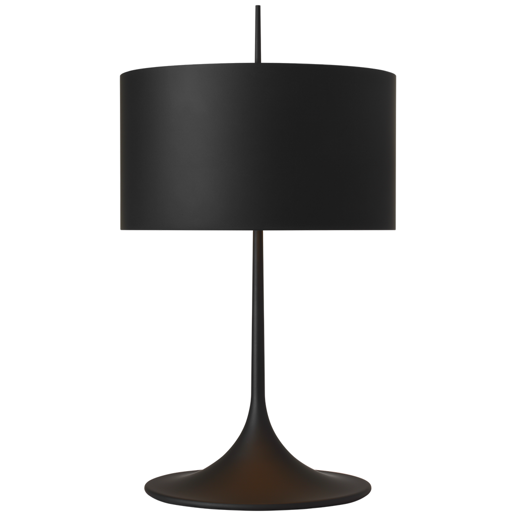 Spinet 26" Modern Trumpet Table Lamp | Matte Black | Black Shade
