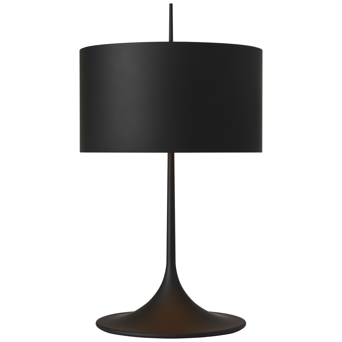 Spinet 26" Modern Trumpet Table Lamp | Matte Black | Black Shade