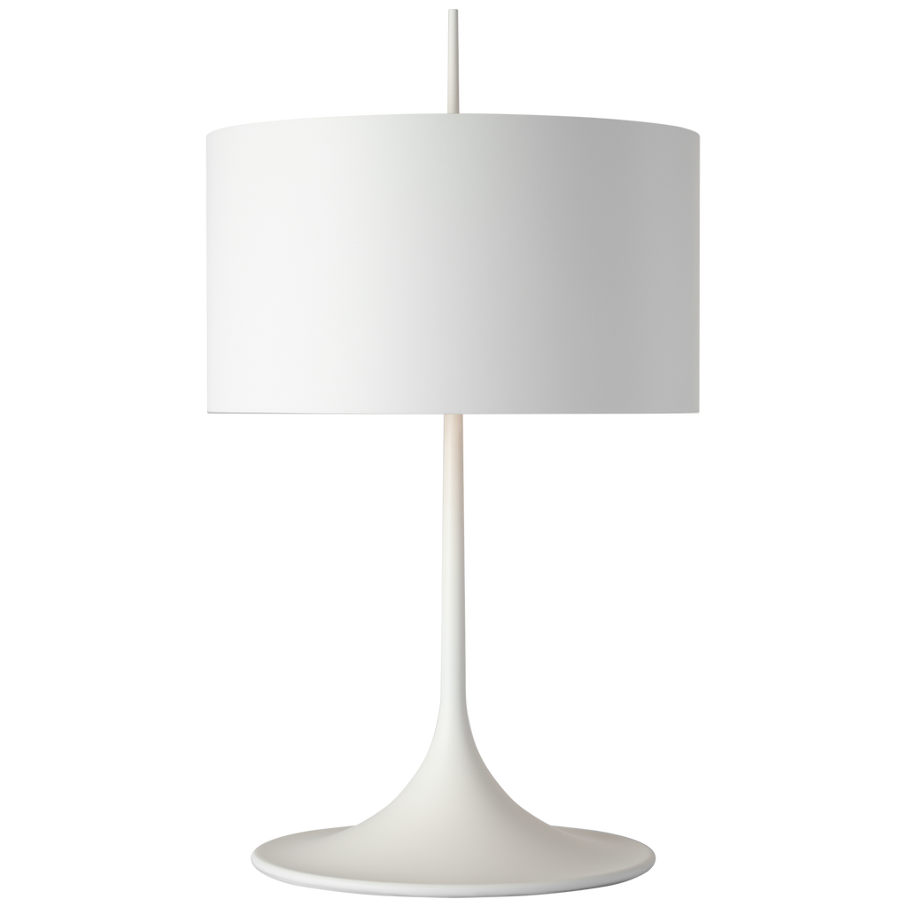 Spinet 26" Modern Trumpet Table Lamp | Matte White | Matte White Shade