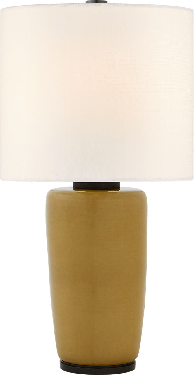 Chado Large Table Lamp | Dark Moss | Linen Shade