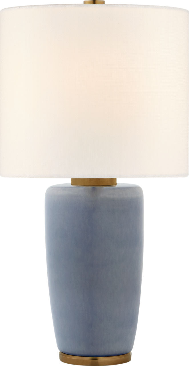 Chado Large Table Lamp | Polar Blue Crackle | Linen Shade