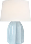 Melanie 12" Cordless Accent Lamp | Crackled Moonseed | Linen Shade