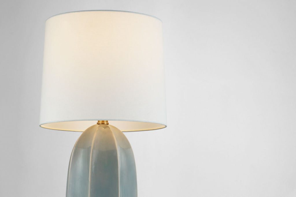 Melanie Large Table Lamp | Sky Gray | Linen Shade