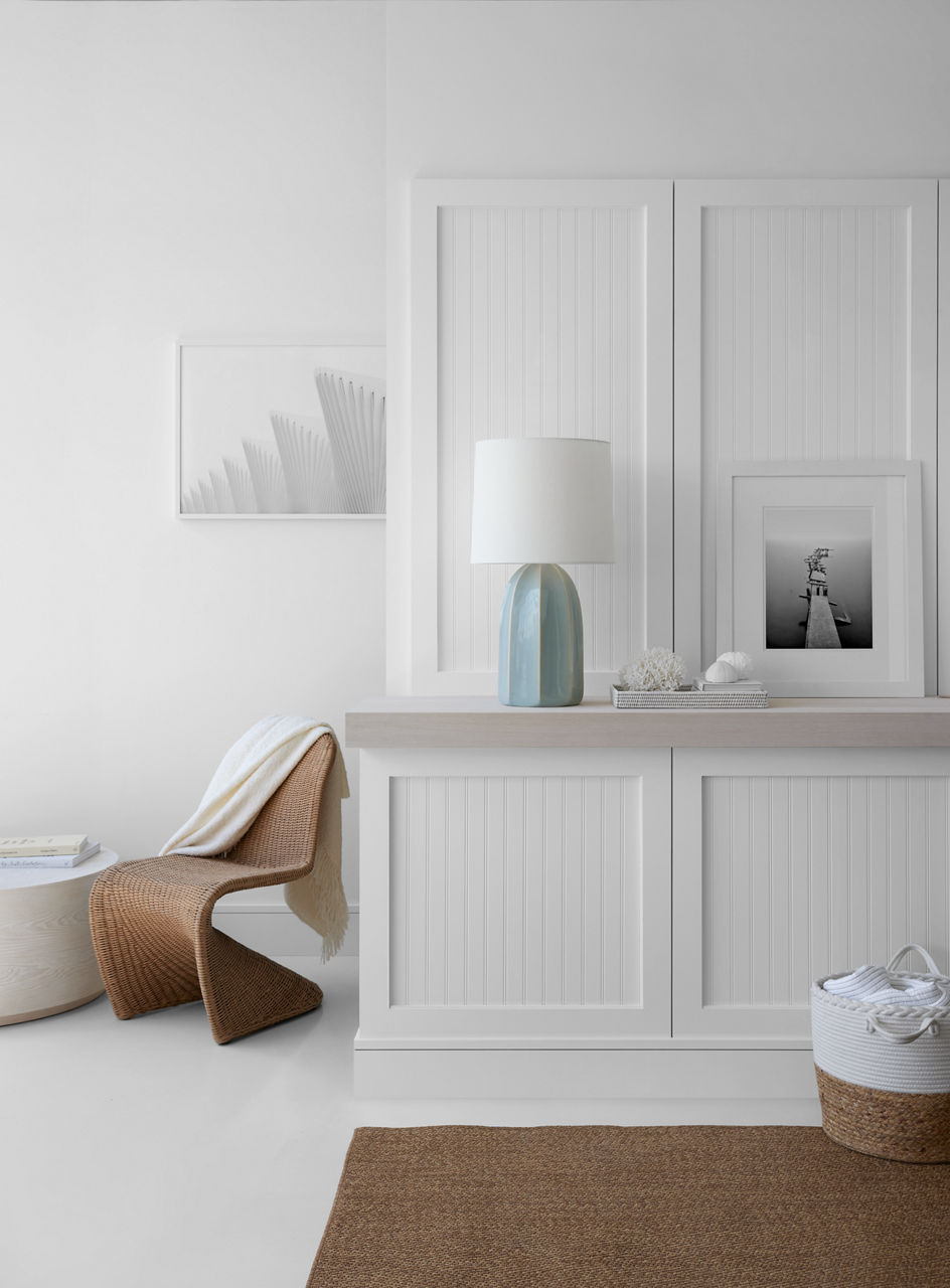 Melanie Large Table Lamp | Sky Gray | Linen Shade