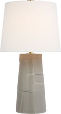 Braque Medium Debossed Table Lamp | Shellish Gray | Linen Shade