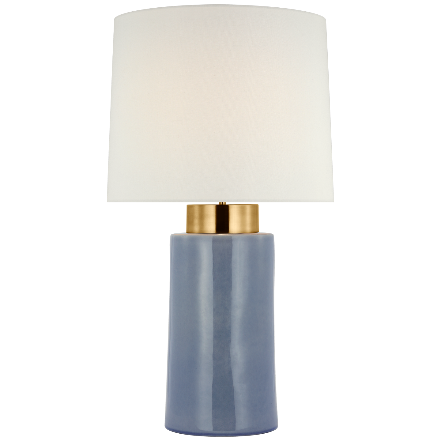 Xian 30" Table Lamp | Polar Blue Crackle and Soft Brass | Linen Shade