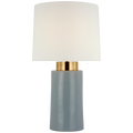 Xian 30" Table Lamp | Sky Gray and Soft Brass | Linen Shade