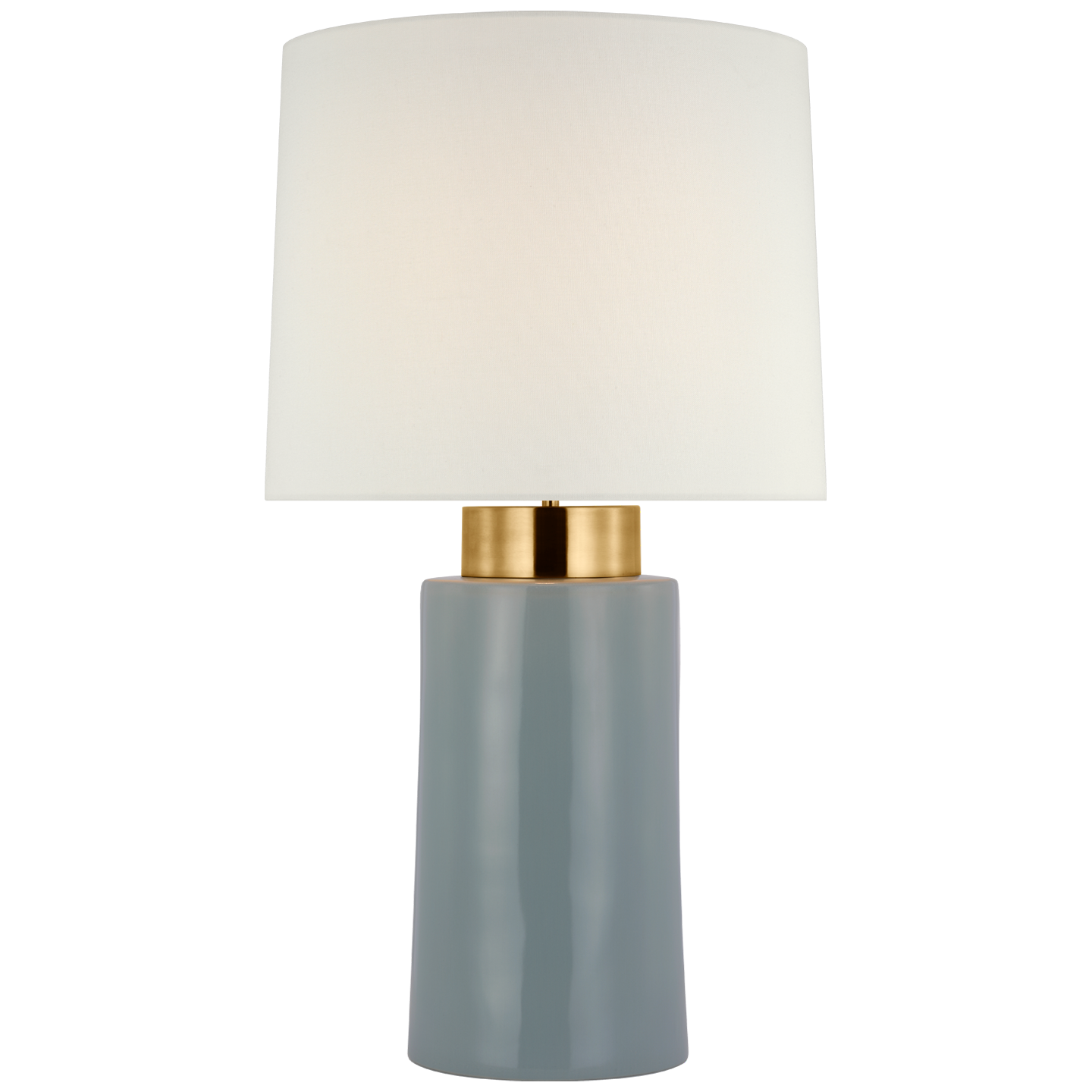 Xian 30" Table Lamp | Sky Gray and Soft Brass | Linen Shade